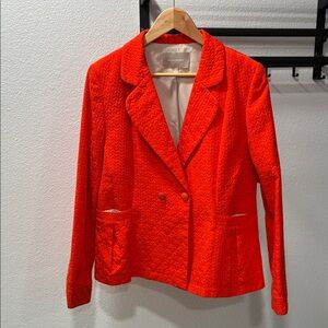 Banana Republic Bright Orange Textured Double-Breasted Blazer